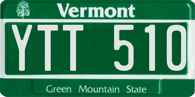VT license plate YTT510
