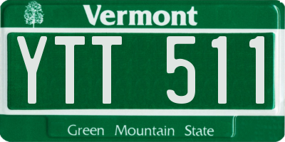 VT license plate YTT511