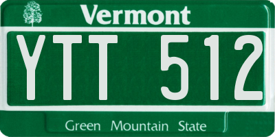 VT license plate YTT512