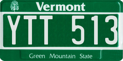 VT license plate YTT513