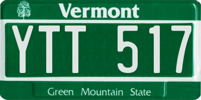 VT license plate YTT517