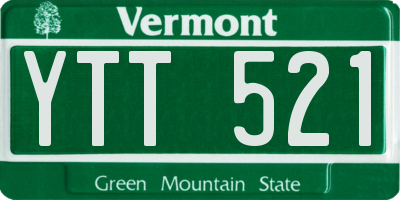 VT license plate YTT521