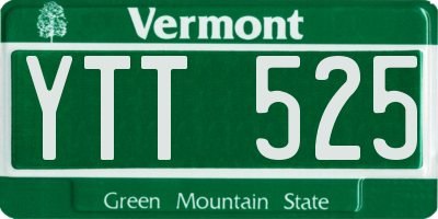 VT license plate YTT525