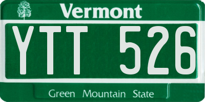 VT license plate YTT526