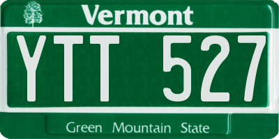 VT license plate YTT527