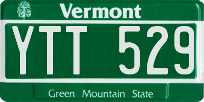VT license plate YTT529