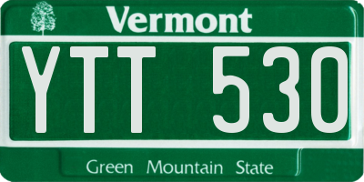 VT license plate YTT530