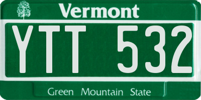 VT license plate YTT532
