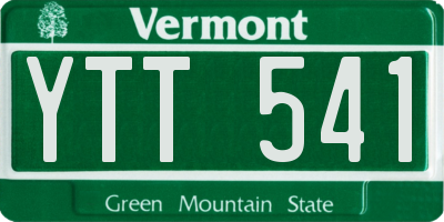 VT license plate YTT541