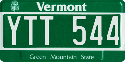 VT license plate YTT544