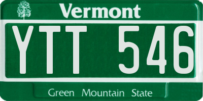 VT license plate YTT546