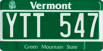 VT license plate YTT547