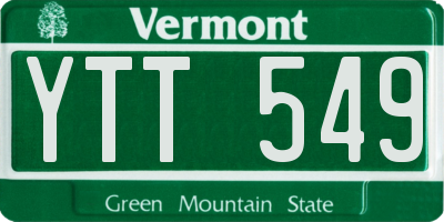 VT license plate YTT549