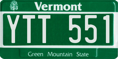 VT license plate YTT551