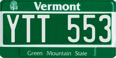 VT license plate YTT553