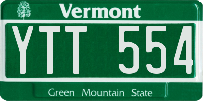 VT license plate YTT554