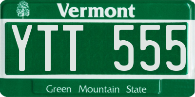 VT license plate YTT555