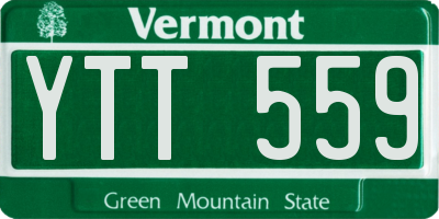 VT license plate YTT559