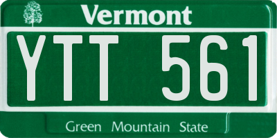 VT license plate YTT561