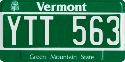 VT license plate YTT563