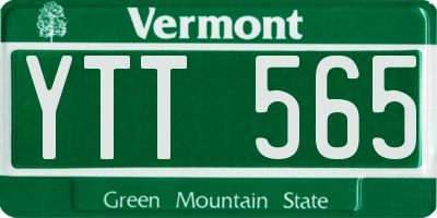 VT license plate YTT565
