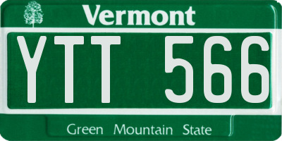VT license plate YTT566