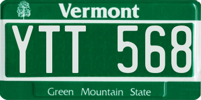 VT license plate YTT568