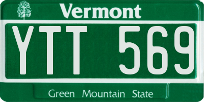 VT license plate YTT569