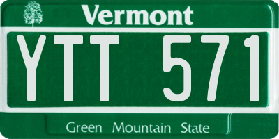 VT license plate YTT571