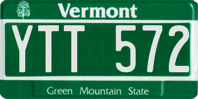 VT license plate YTT572