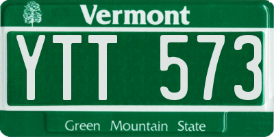 VT license plate YTT573