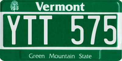 VT license plate YTT575