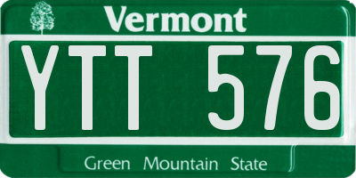 VT license plate YTT576