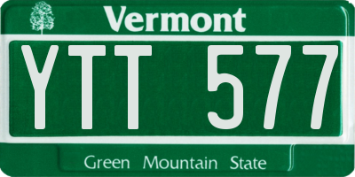 VT license plate YTT577