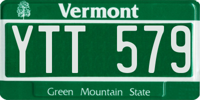 VT license plate YTT579