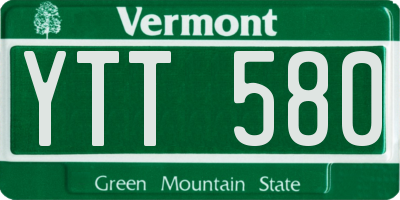 VT license plate YTT580