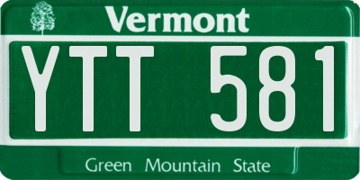 VT license plate YTT581