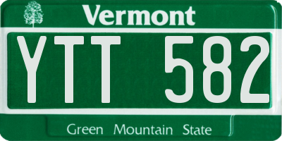 VT license plate YTT582