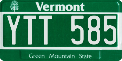 VT license plate YTT585