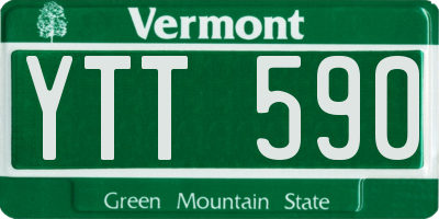 VT license plate YTT590