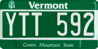 VT license plate YTT592