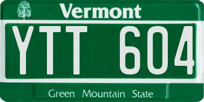 VT license plate YTT604