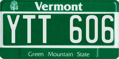 VT license plate YTT606