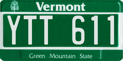 VT license plate YTT611