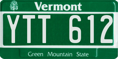 VT license plate YTT612