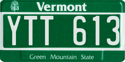 VT license plate YTT613