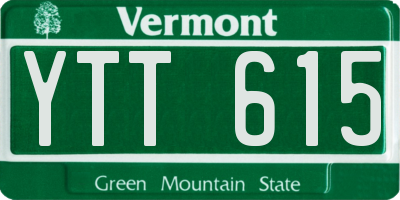 VT license plate YTT615