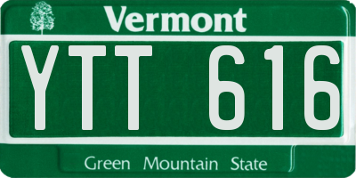 VT license plate YTT616