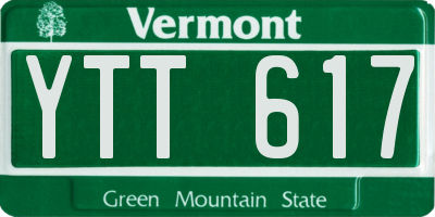 VT license plate YTT617