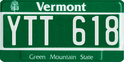 VT license plate YTT618